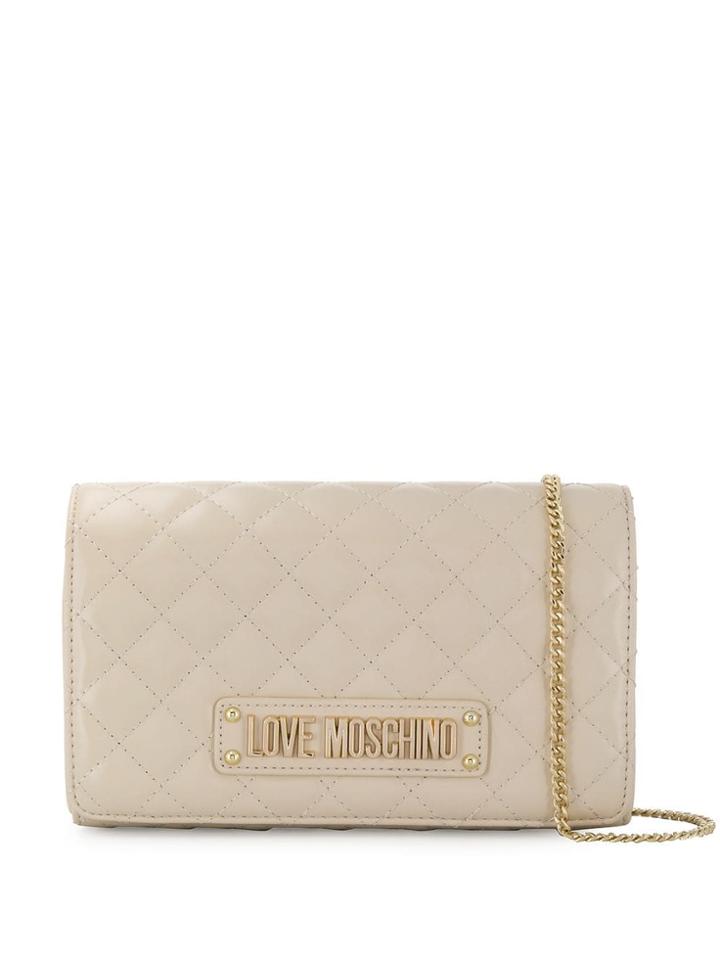 Love Moschino Logo Quilted Bag - Neutrals