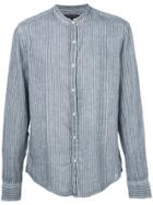 Michael Michael Kors Striped Mandarin-collar Shirt - Blue