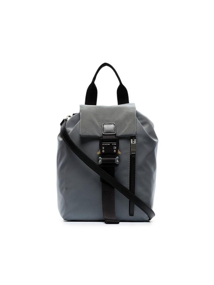 1017 Alyx 9sm Grey Buckle Fastening Small Backpack - Silver