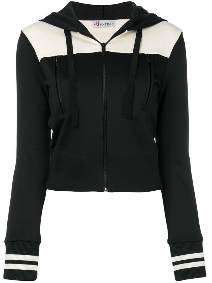 Red Valentino Two-tone Hooded Jacket - Black
