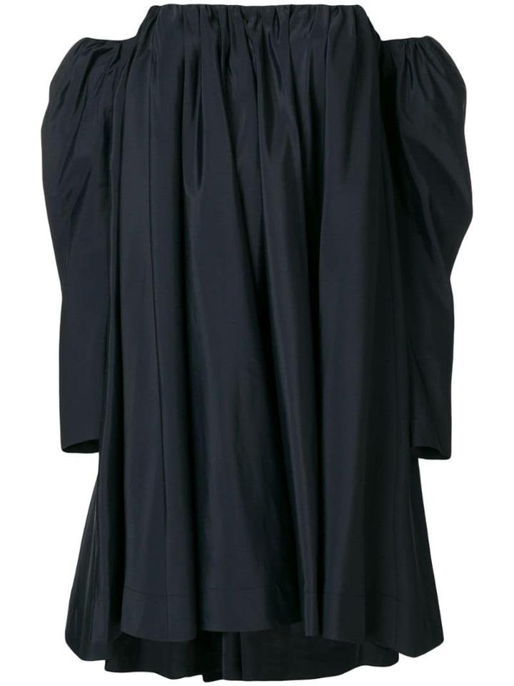 Calvin Klein 205w39nyc Ruched Silk-blend Bardot Dress - Black