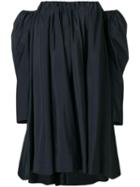 Calvin Klein 205w39nyc Ruched Silk-blend Bardot Dress - Black