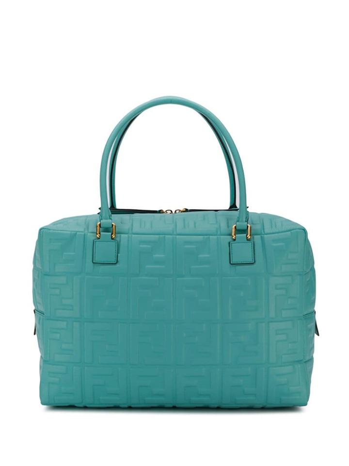 Fendi Embossed Ff Logo Handbag - Green