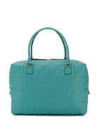 Fendi Embossed Ff Logo Handbag - Green