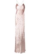 Michelle Mason Bias Maxi Gown - Pink