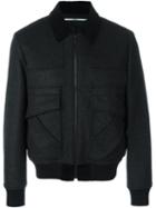 Kenzo 'pacth' Bomber Jacket, Men's, Size: Small, Grey, Cotton/polyamide/wool