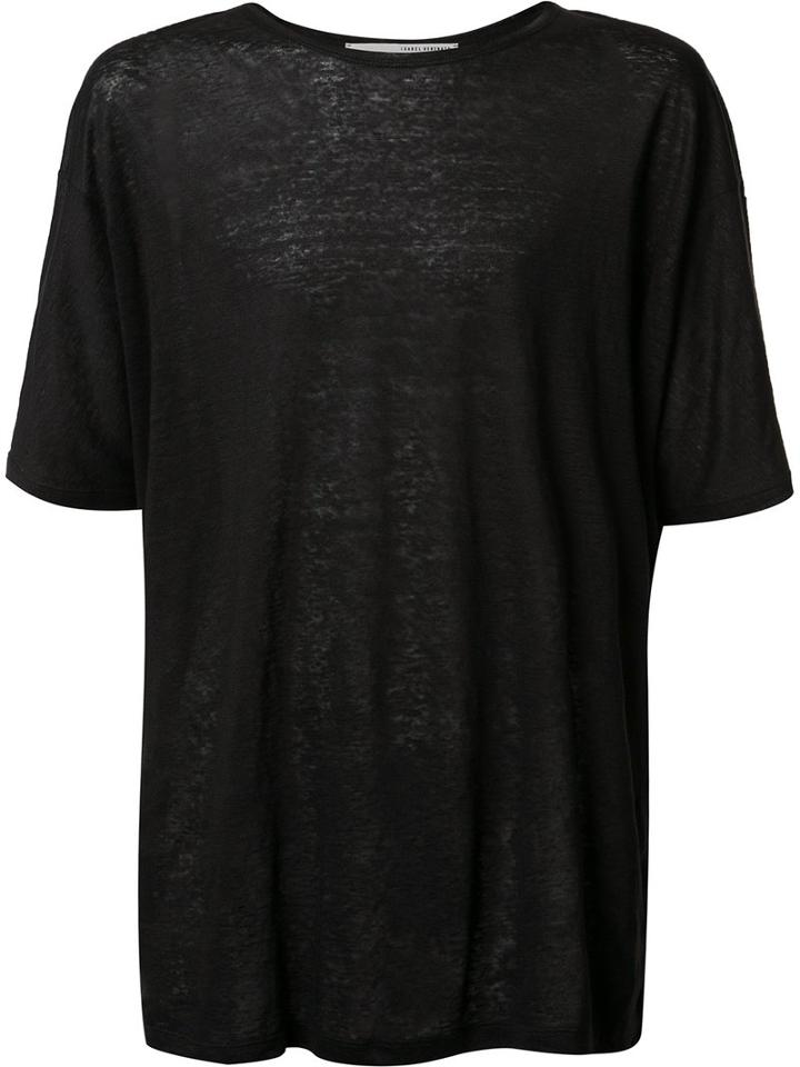 Isabel Benenato Crew-neck T-shirt, Men's, Size: Xl, Black, Linen/flax