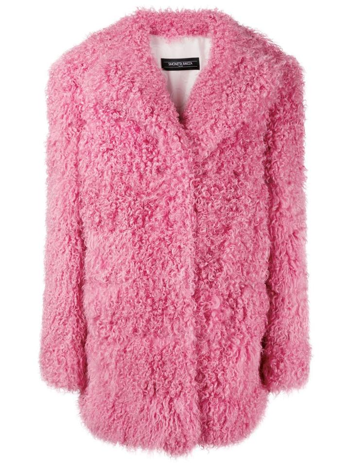 Simonetta Ravizza Oversized Fur Coat - Pink & Purple