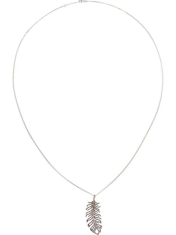 Rosa De La Cruz Diamond Feather Necklace