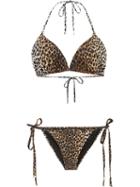 Dolce & Gabbana Leopard-print Bikini, Women's, Size: 3, Nude/neutrals, Nylon/spandex/elastane