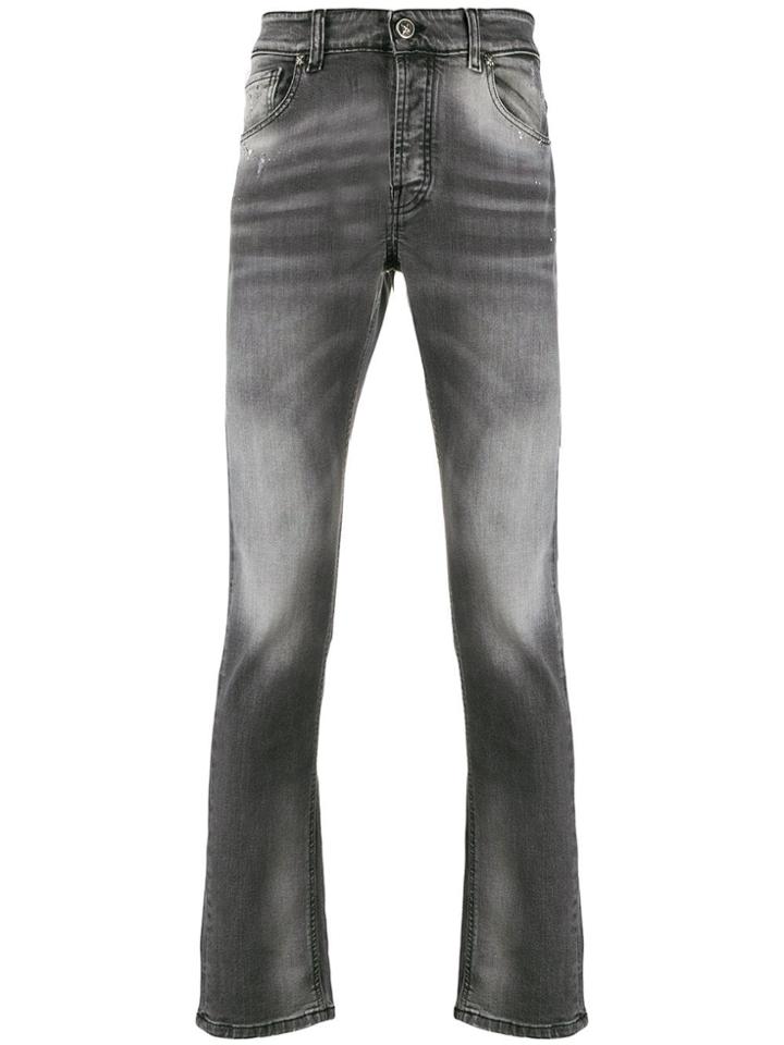 John Richmond Distressed Wash Straight-fit Jeans - Grey