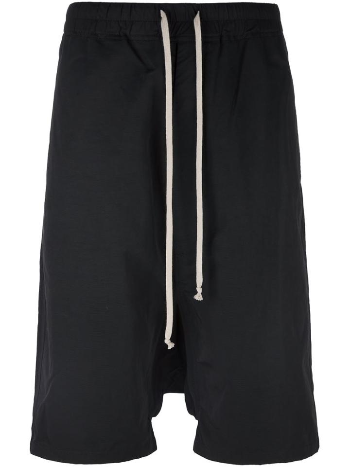 Rick Owens Drkshdw Drop Crotch Shorts, Men's, Size: Medium, Black, Cotton/polyamide