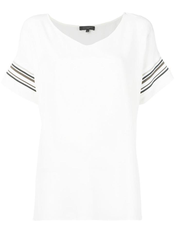 Antonelli Striped Sleeve T-shirt - White