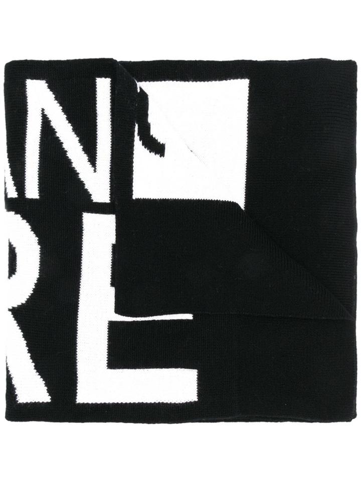 Versace Jeans Couture Logo Intarsia Scarf - Black