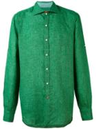 Isaia - Classic Shirt - Men - Linen/flax - 42, Green, Linen/flax