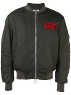 Gcds Embroidered Logo Patch Shell Bomber, Men's, Size: Small, Green, Polyamide/polyester