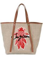 See By Chloé Japanese Goldfish Applique Shoulder Bag, Women's, Nude/neutrals, Linen/flax/polyurethane