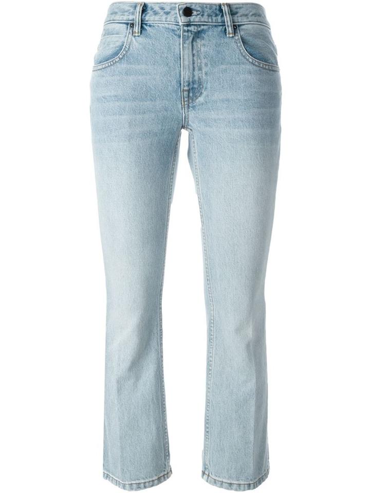 T By Alexander Wang Flared Cropped Jeans, Women's, Size: 29, Blue, Cotton/polyester