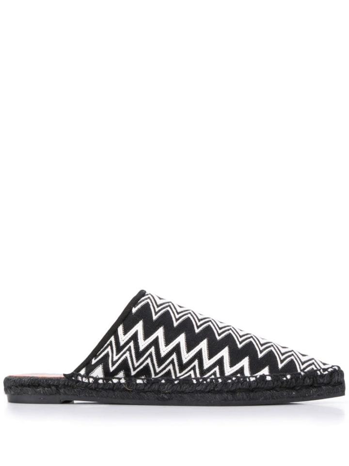 Castañer X Missoni Items Zig-zag Patterned Mules - Black