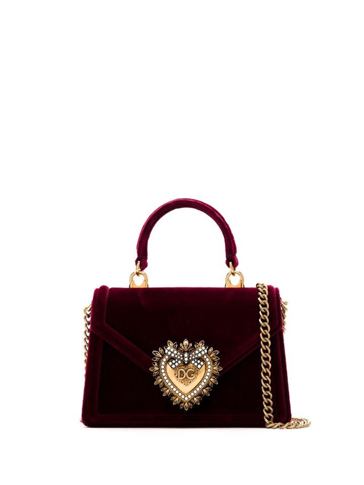Dolce & Gabbana Devotion Velvet Effect Mini Bag - Red