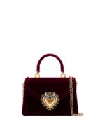 Dolce & Gabbana Devotion Velvet Effect Mini Bag - Red
