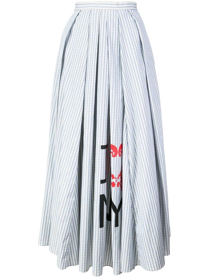 Rosie Assoulin Striped Flared Midi Skirt - Blue