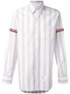 Thom Browne Striped Shirt, Men's, Size: 1, White, Cotton