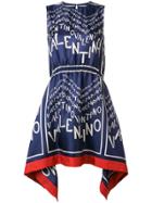 Valentino Logo Print Dress - Blue