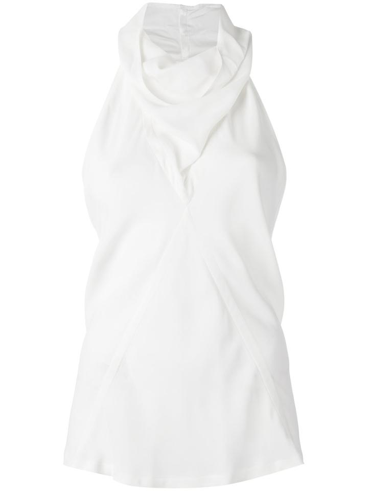 Rick Owens Cowl Neck Tank Top, Women's, Size: 40, White, Acetate/viscose