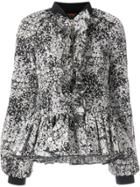 Giambattista Valli Floral Zipped Blouse - Black