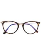Tom Ford Eyewear Ft5640b Round-frame Glasses - Brown