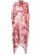 Dolce & Gabbana Peony And Rose Print Chiffon Kaftan - Pink