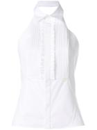 Dsquared2 Sleeveless Frilled Bib Shirt - White