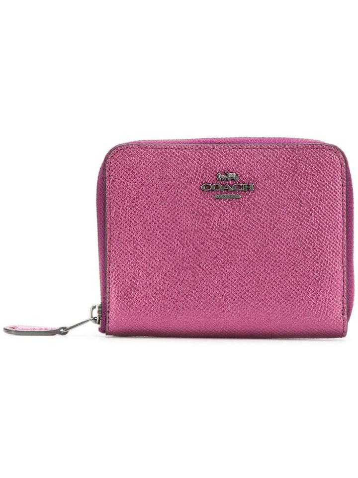 Coach Coach - Woman - Metallic Sm Zip Around Wlt - Purple