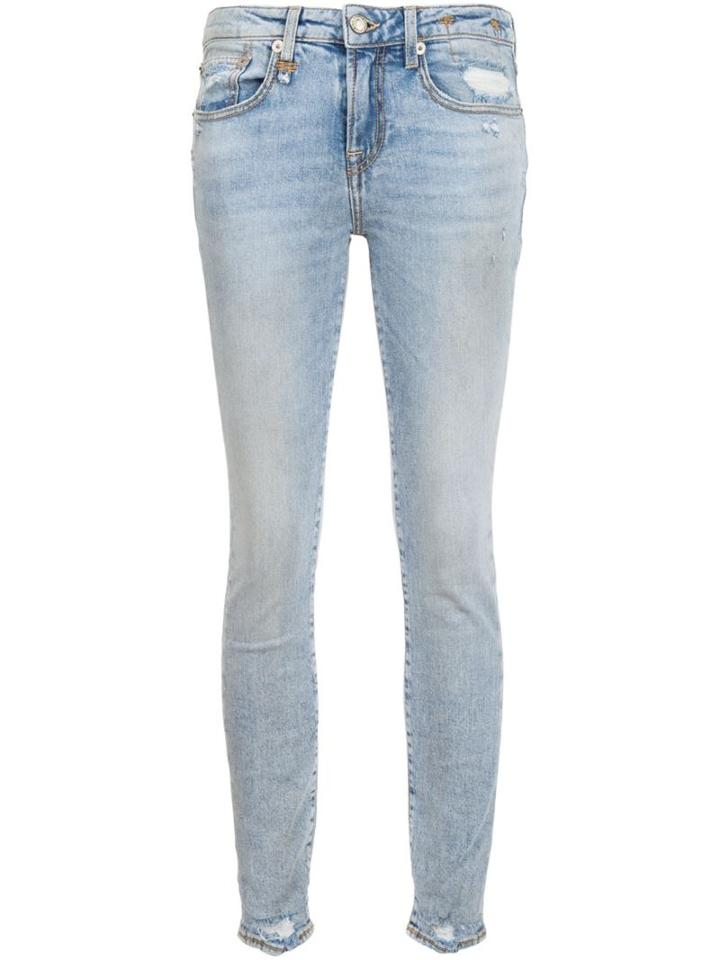 R13 'alison' Cropped Jeans, Women's, Size: 30, Blue, Cotton/spandex/elastane