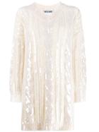 Moschino Sequinned Cable Knit Dress - White