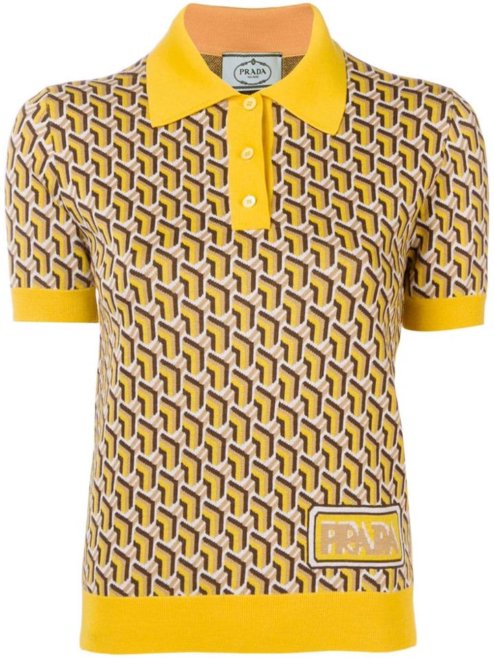 Prada Knitted Polo Shirt - Neutrals