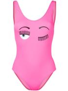 Chiara Ferragni Flirting Print Swimsuit - Pink