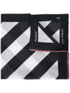 Off-white Diagonal Striped Scarf - Black