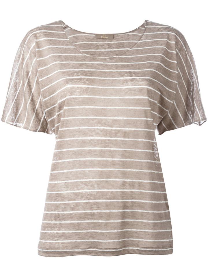 Cruciani Striped Knitted Top, Women's, Size: 42, Nude/neutrals, Linen/flax