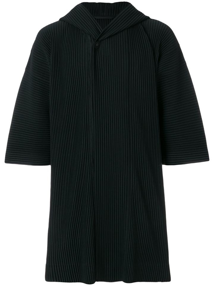 Homme Plissé Issey Miyake Pleated Cape Jacket - Black