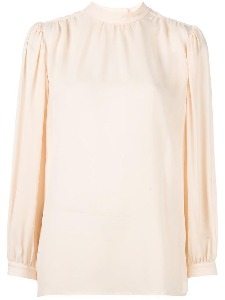 Christopher Kane Pleated Long Sleeve Blouse, Women's, Size: 38, Pink/purple, Silk
