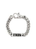 Heron Preston Logo Chain-link Bracelet - Metallic
