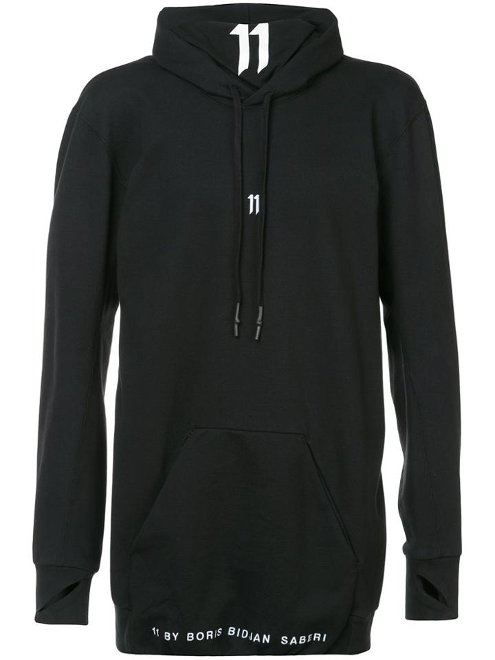 11 By Boris Bidjan Saberi Longline Hoody - Black