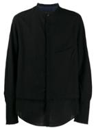 Ziggy Chen Band Collar Long Sleeve Shirt - Black