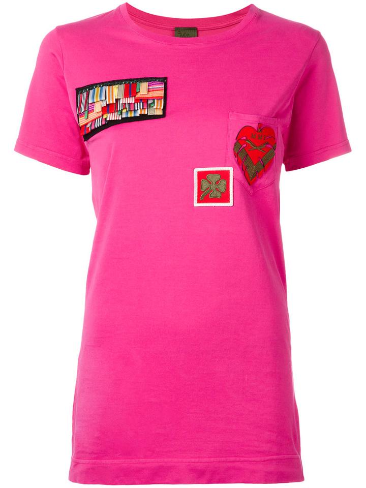 Mr & Mrs Italy Multipatch T-shirt, Size: 40, Pink/purple, Cotton/viscose/polyester