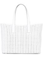 Dkny - Embroidered Tote - Women - Leather - One Size, White, Leather