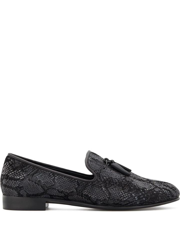 Giuseppe Zanotti Shark Python Loafers - Black