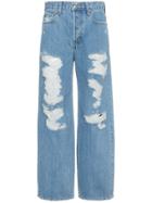 Jonathan Simkhai Wide Leg Distressed Jeans - Blue