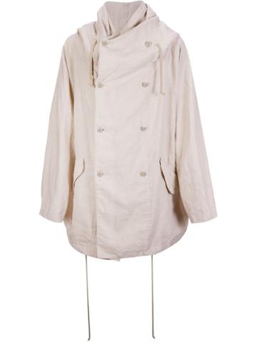 Ones Stroke Layered Oversized Hooded Coat, Men's, Size: M, Nude/neutrals, Hemp
